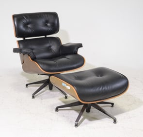 Mid Century Modern Eames Style Chair & Ottoman