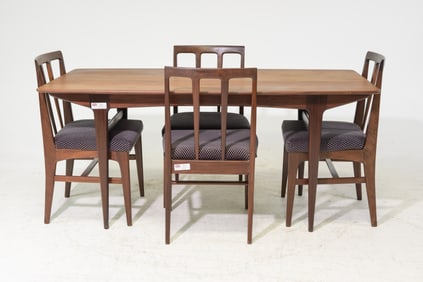 Mid Century Modern Dining Table & 4 Chairs - Younger