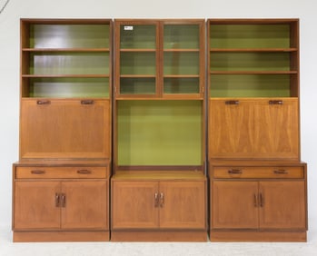 3 Mid Century Modern G-Plan Bookcases / Wall Units
