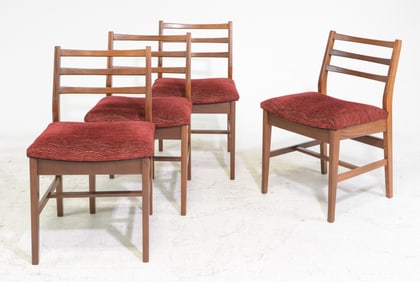 4 Mid Century Modern Ladder Back Chairs