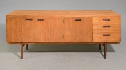 Mid Century Modern Sideboard With Leather Pulls