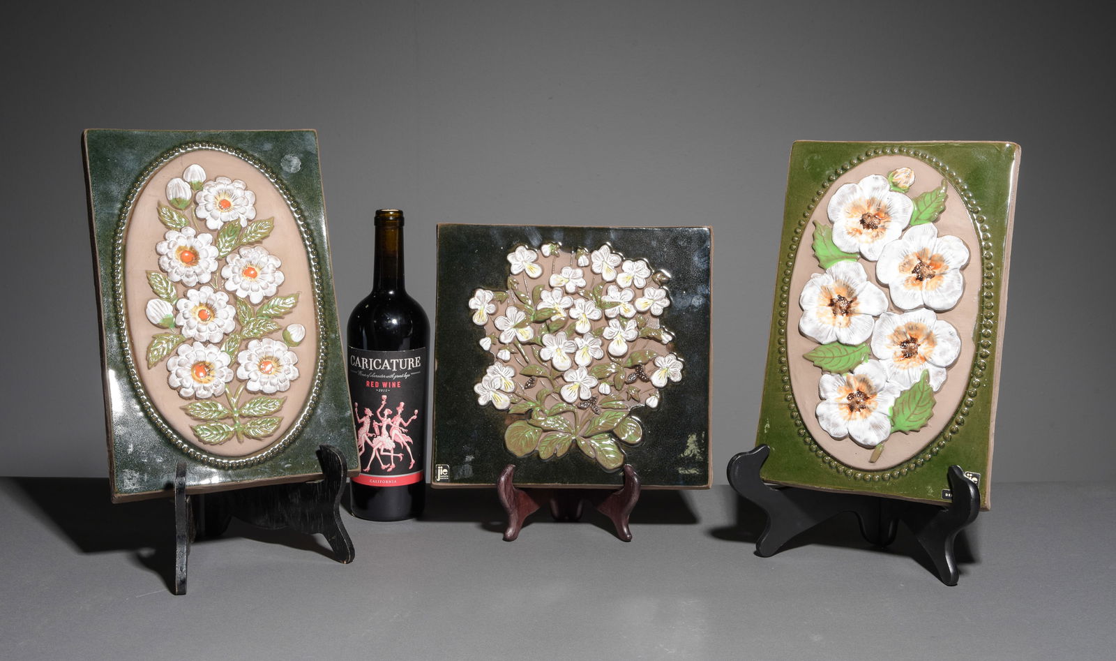 3 Jie Gantofta Floral Ceramic Wall Plaques #1 (1 of 9)