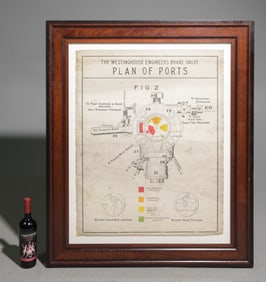 Framed Westinghouse Engineers Brake Valve Diagram