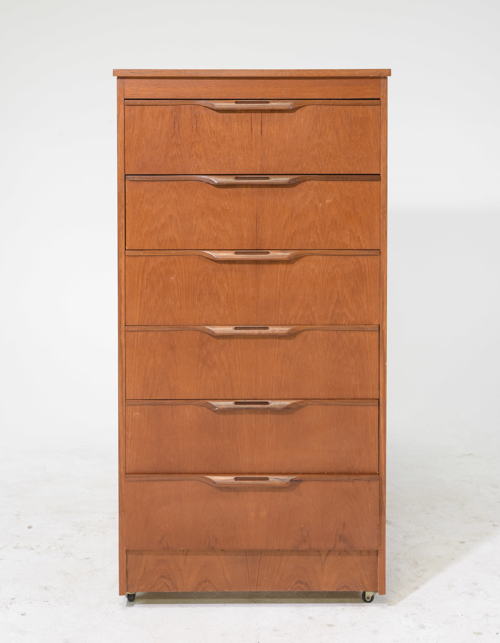 Mid Century Modern Tall Boy / 6 Drawer Chest: Danish Modern Style Tall Boy / 6 Drawer Chest - 47.5 in tall x 24 x 16.5