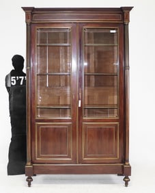 Louis XVI Style Mahogany Bookcase / Cupboard