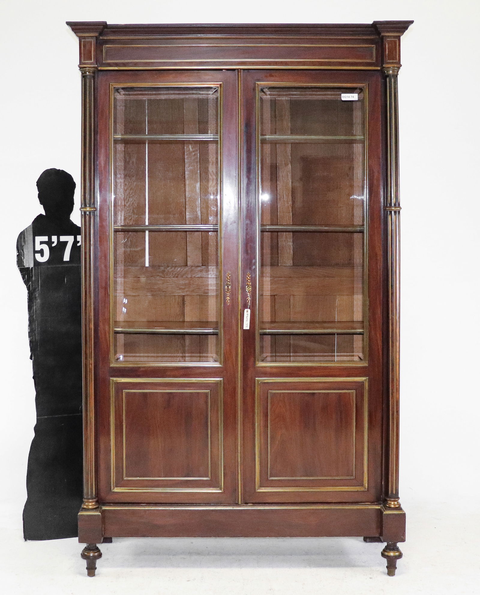 Louis XVI Style Mahogany Bookcase / Cupboard (1 of 12)
