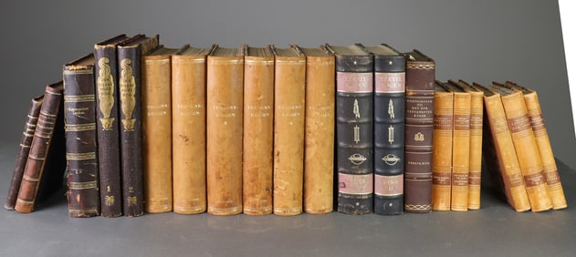 20 Assorted Leather Bound European Books #2
