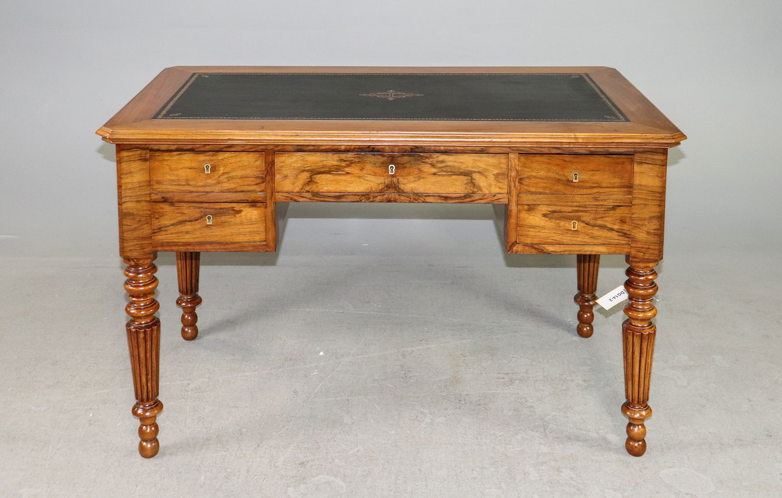 Louis Philippe Style Walnut Leather Top Desk (1 of 11)