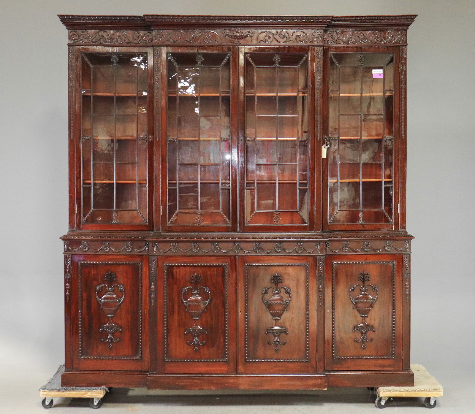 French Empire Style Monumental Carved Bookcase (1 of 14)