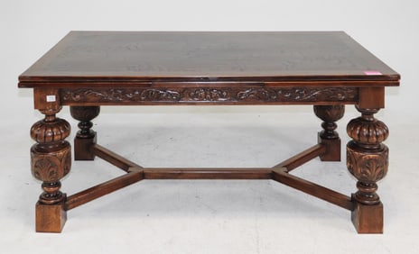 Spanish Renaissance Style Carved Oak Table
