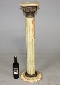Empire Style Bronze Mounted Onyx Pedestal