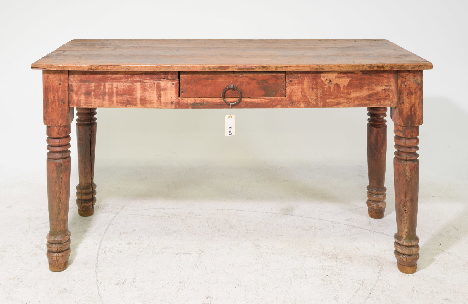 French Turned Leg Rustic Farmhouse Table (1 of 4)