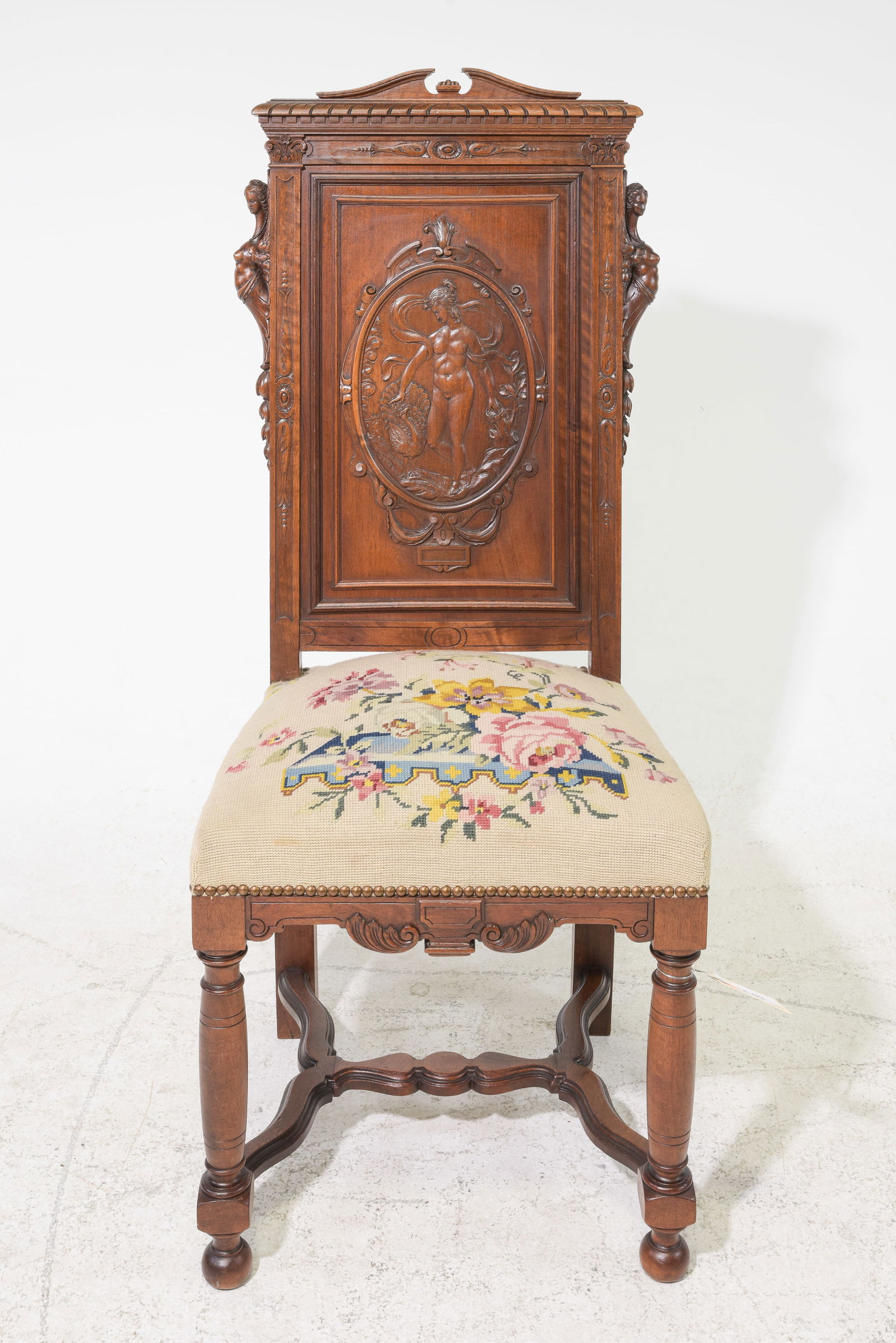 Renaissance Style Carved Oak Hall Chair (1 of 5)