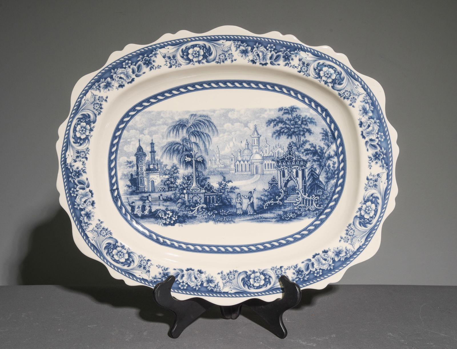 Italian Style Large Blue & White Platter (1 of 4)