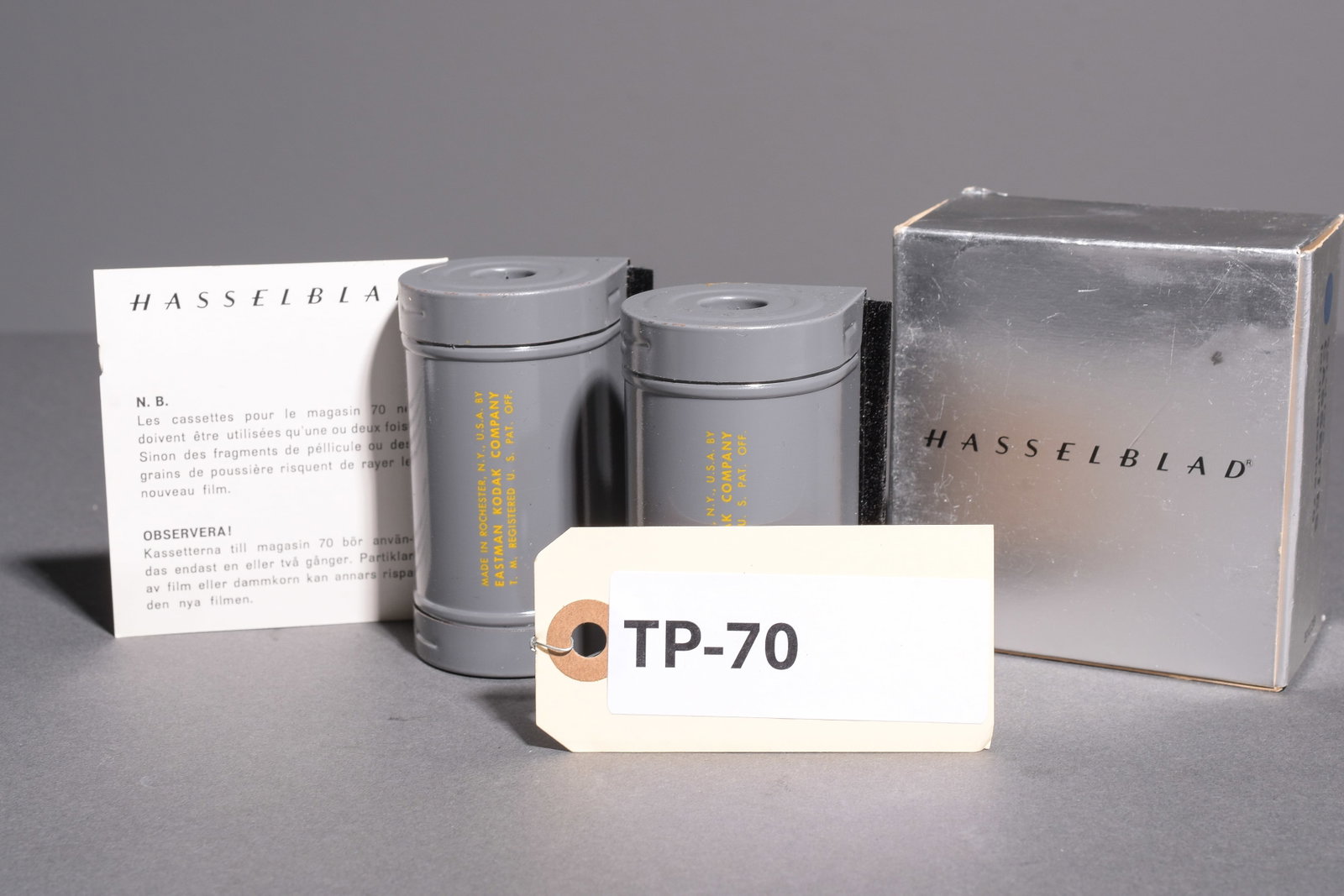 Set of 2 Cassettes for Magazine 70: Item: Set of 2 Cassettes for Magazine 70 Brand: Hasselblad Model/Serial Number: 51039