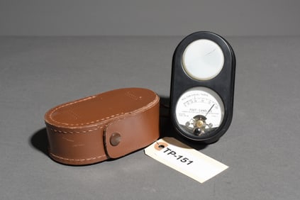 Vintage Light meter in original brown leather case