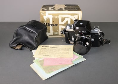 Nikon F film camera with Nikkor-S Auto 1:2 5cm Lens