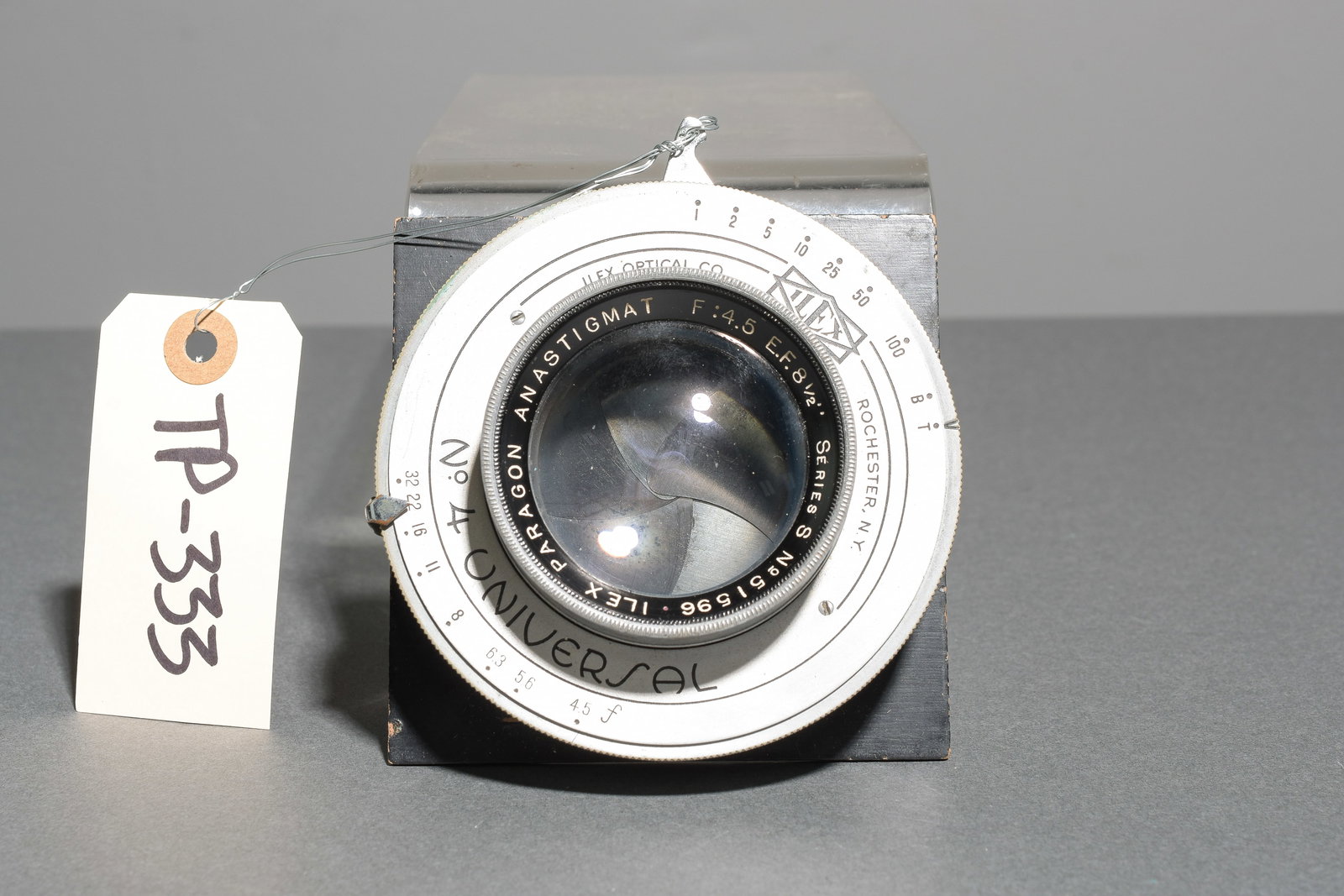 Paragon Anastigmat 4.5 8.5" with shutter: Item: Paragon Anastigmat 4.5 8.5" with shutter Brand: Ilex Optical Model/Serial Number: