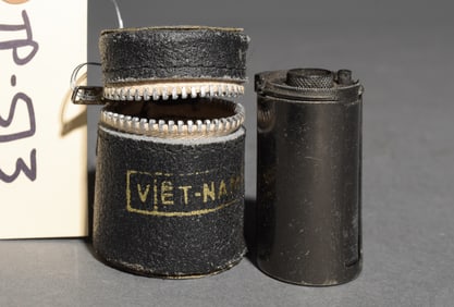 Metal Canister in Small Case Labeld Vietnam