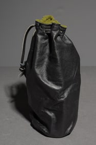 Black Leather Cinch lens case