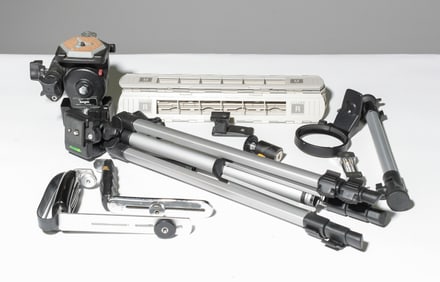 (11) Film Strip Holders, Tirpod and assorted camera mounting equipment