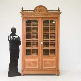 Henri II Style Walnut Double Door Cupboard