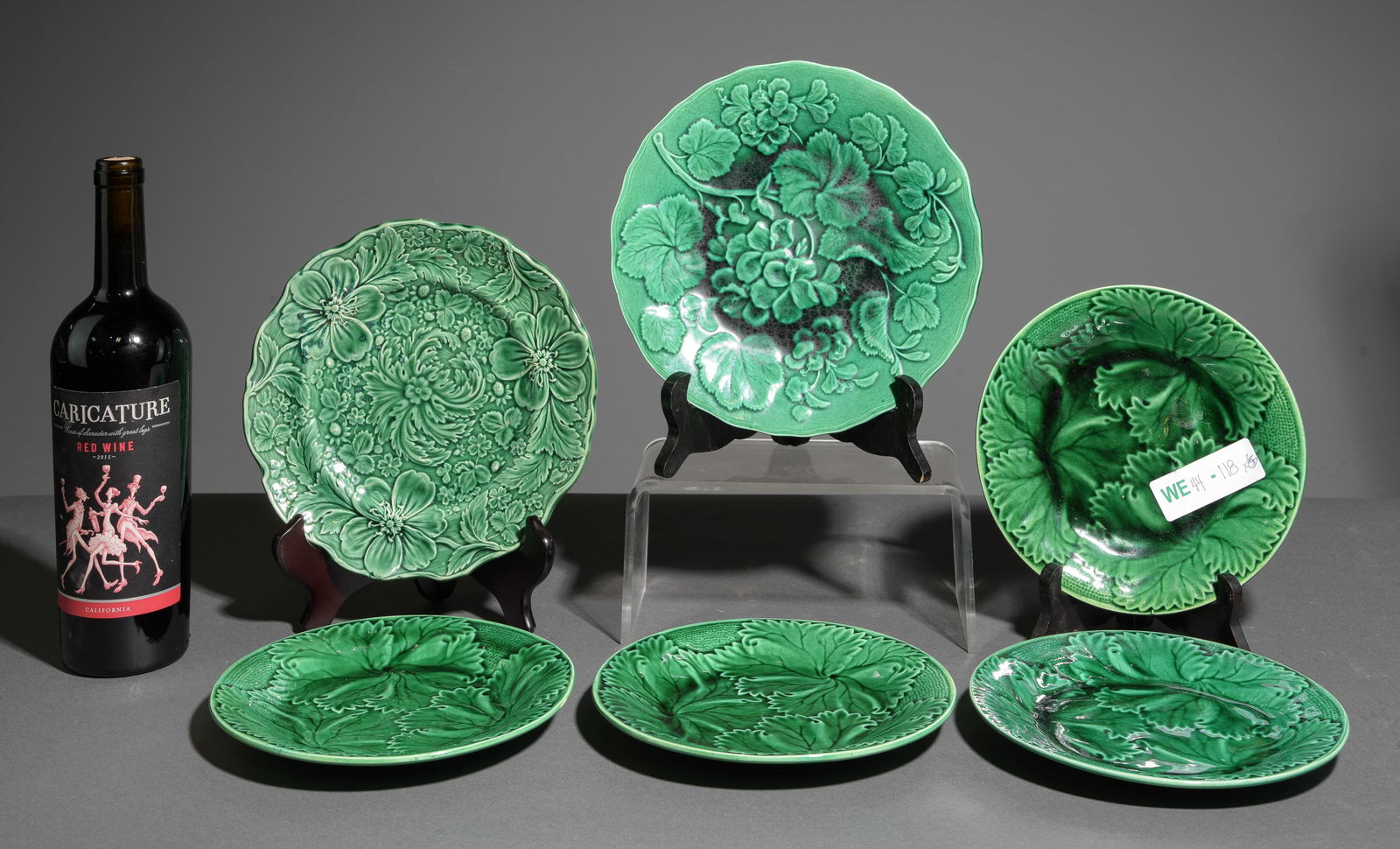 6 Assorted Green Majolica Plates (1 of 4)