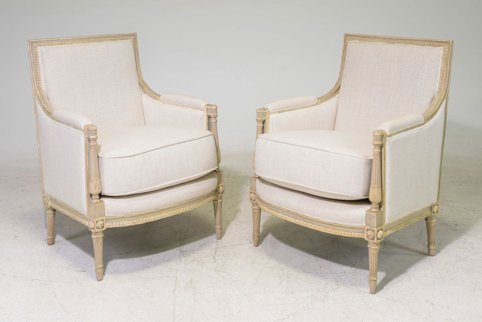 French Style Pair of Painted Arm Chairs (1 of 5)