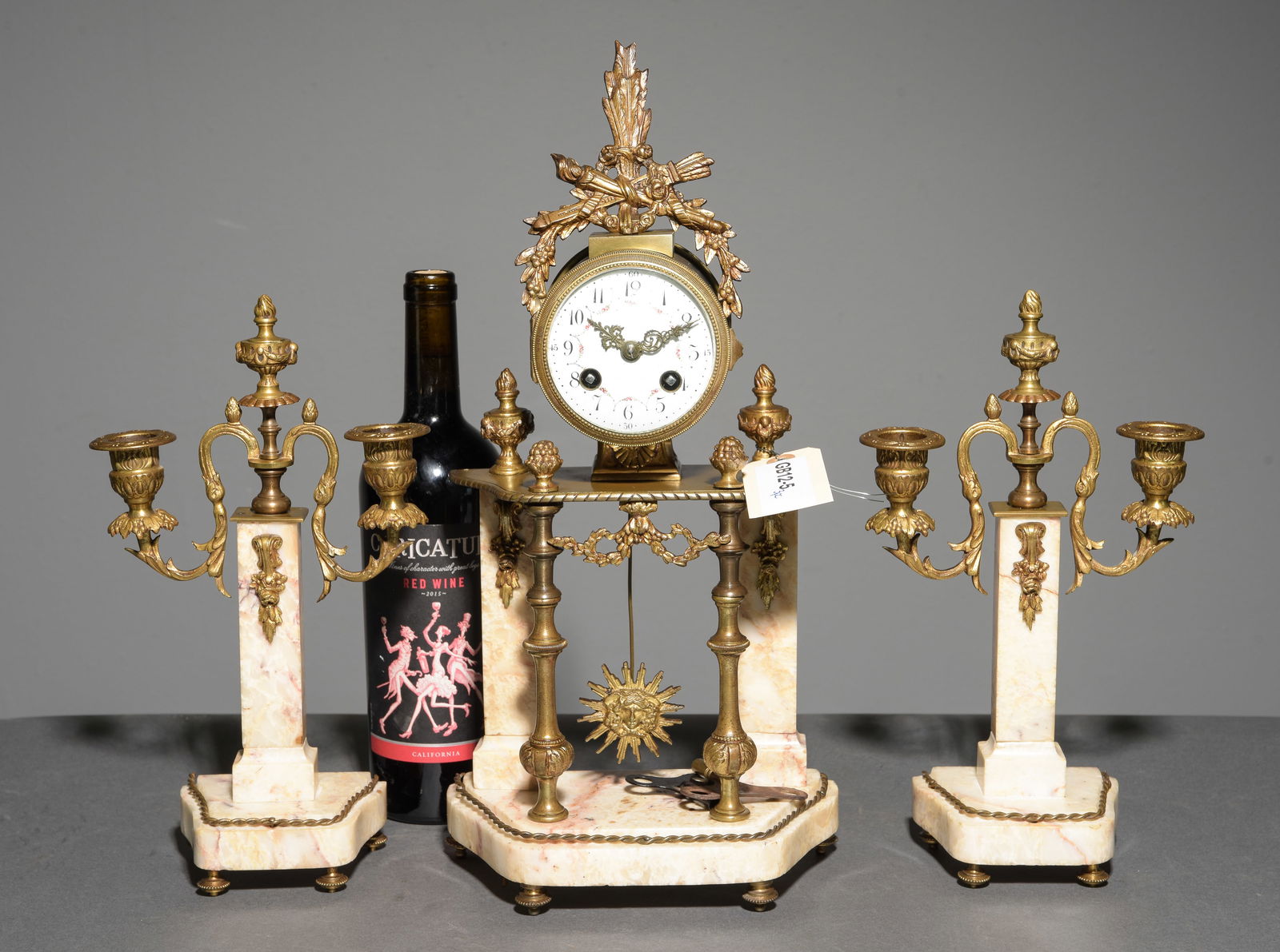 French Bronze & Marble Clock with Garnitures (1 of 5)