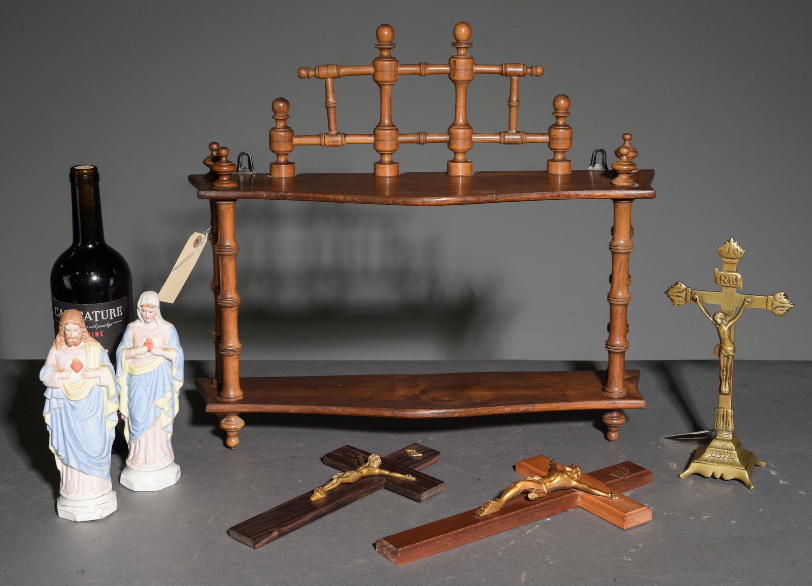 6pcs - Faux Bamboo Shelf, Crucifixes, Etc. (1 of 4)