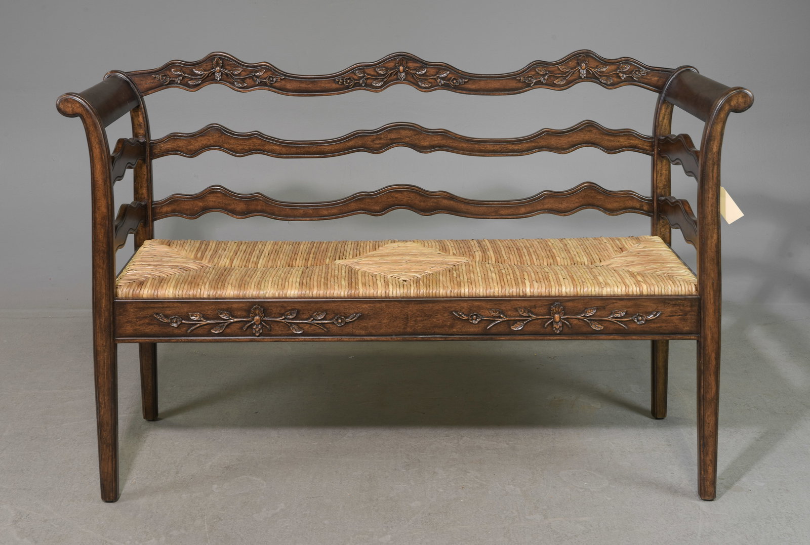French Style Rush Seat Bench (1 of 4)