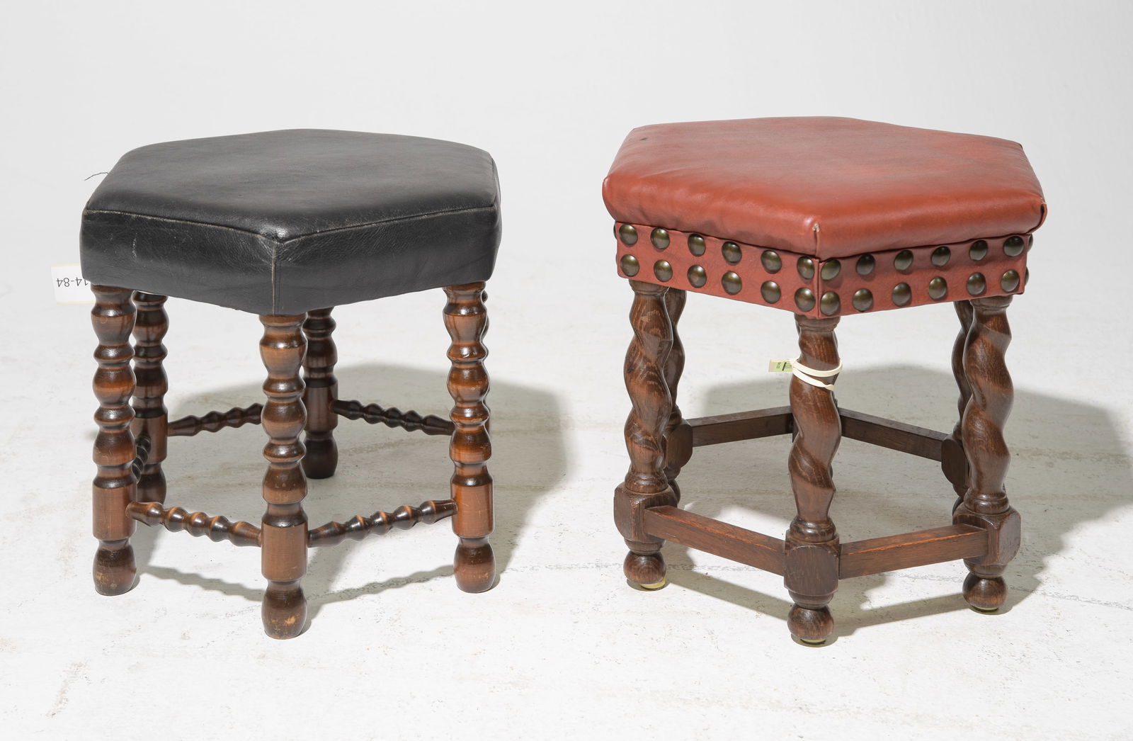 2 Danish Oak Upholstered Foot Stools (1 of 3)