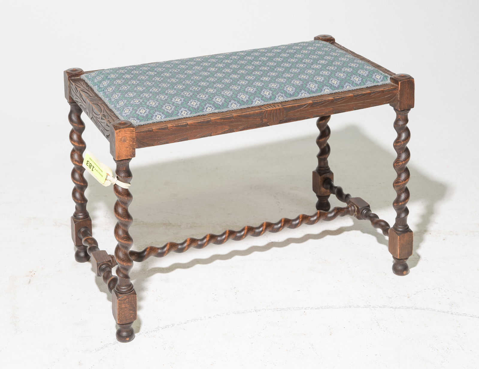 Danish Oak Barley Twist Stool / Petite Bench (1 of 3)