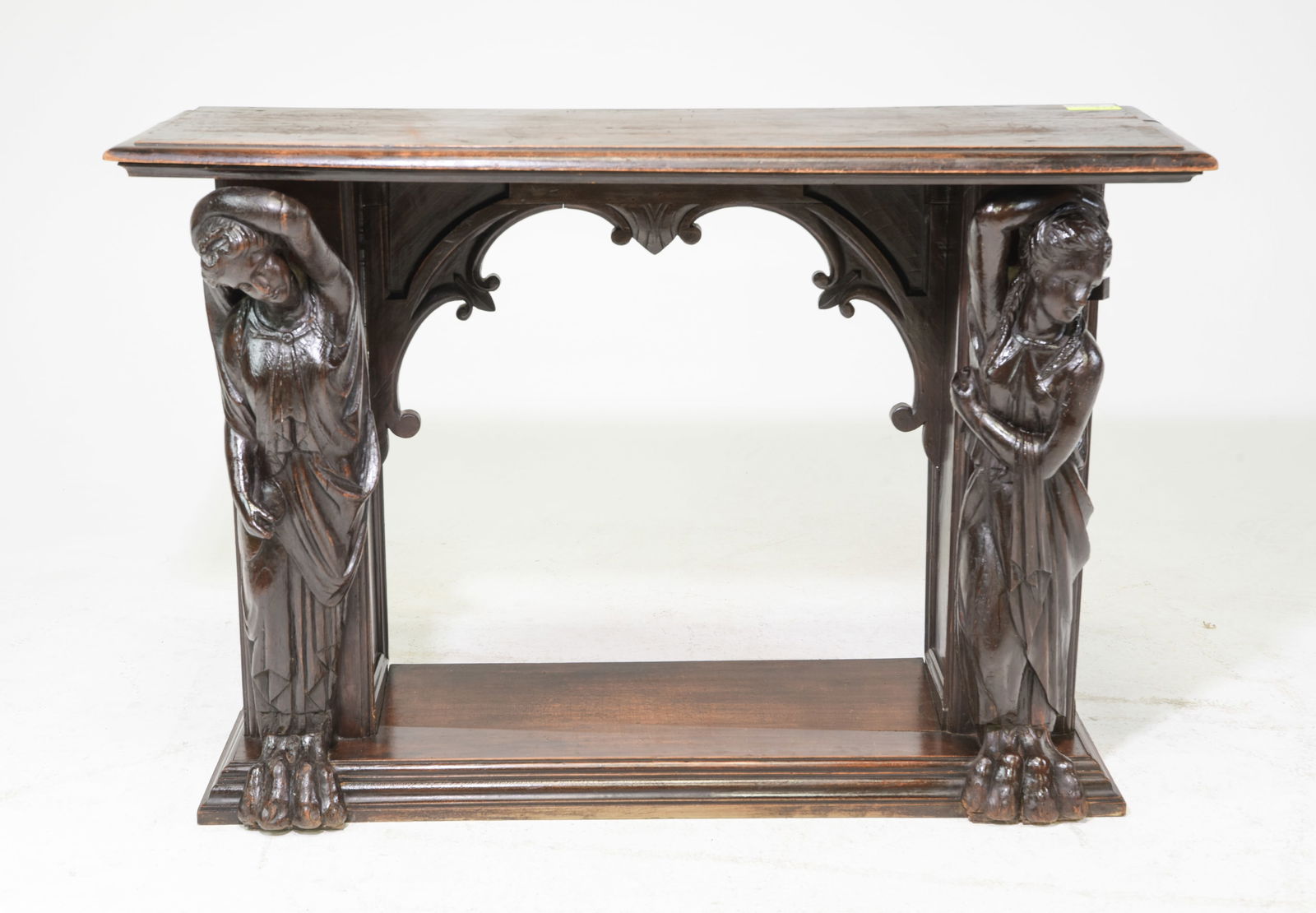 French Carved Oak Hall Table / Console (1 of 5)