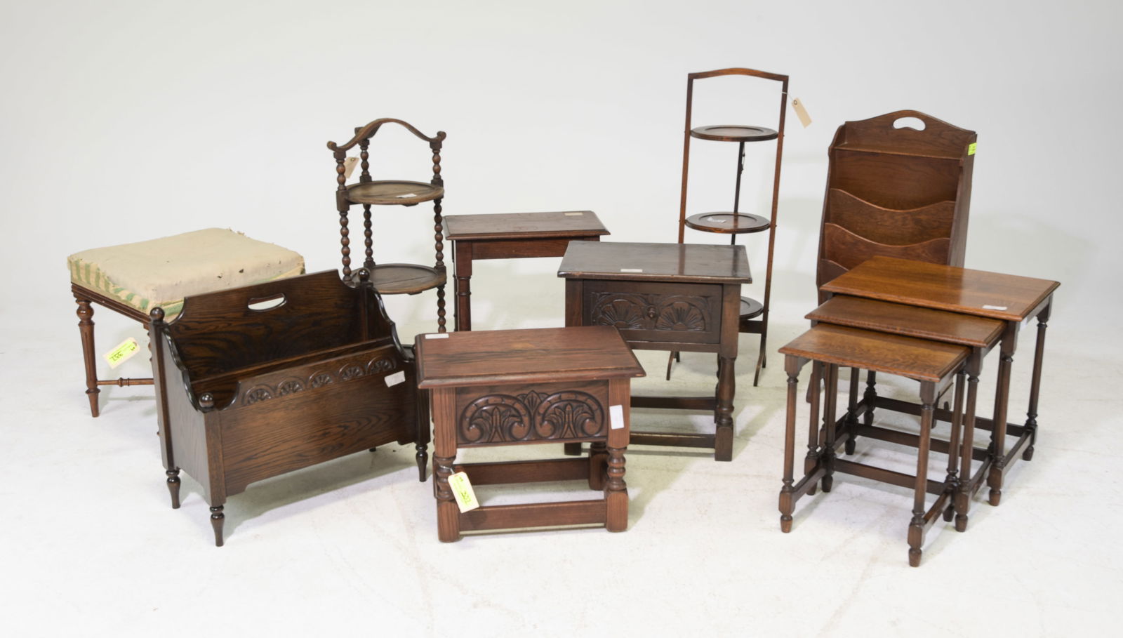 9pcs Assorted English Oak Furniture (1 of 7)