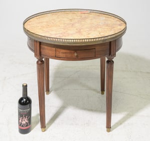 Louis XVI Style Marble Top Boulotte Table