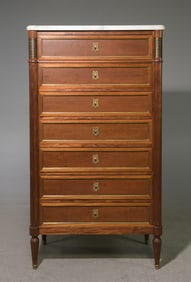 Louis XVI Style White Marble Top Semainier