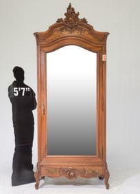 Louis XV Style Walnut Mirror Door Robe