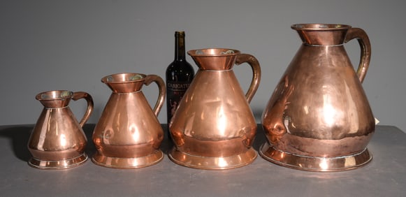 4 Polished Copper Graduated Measures