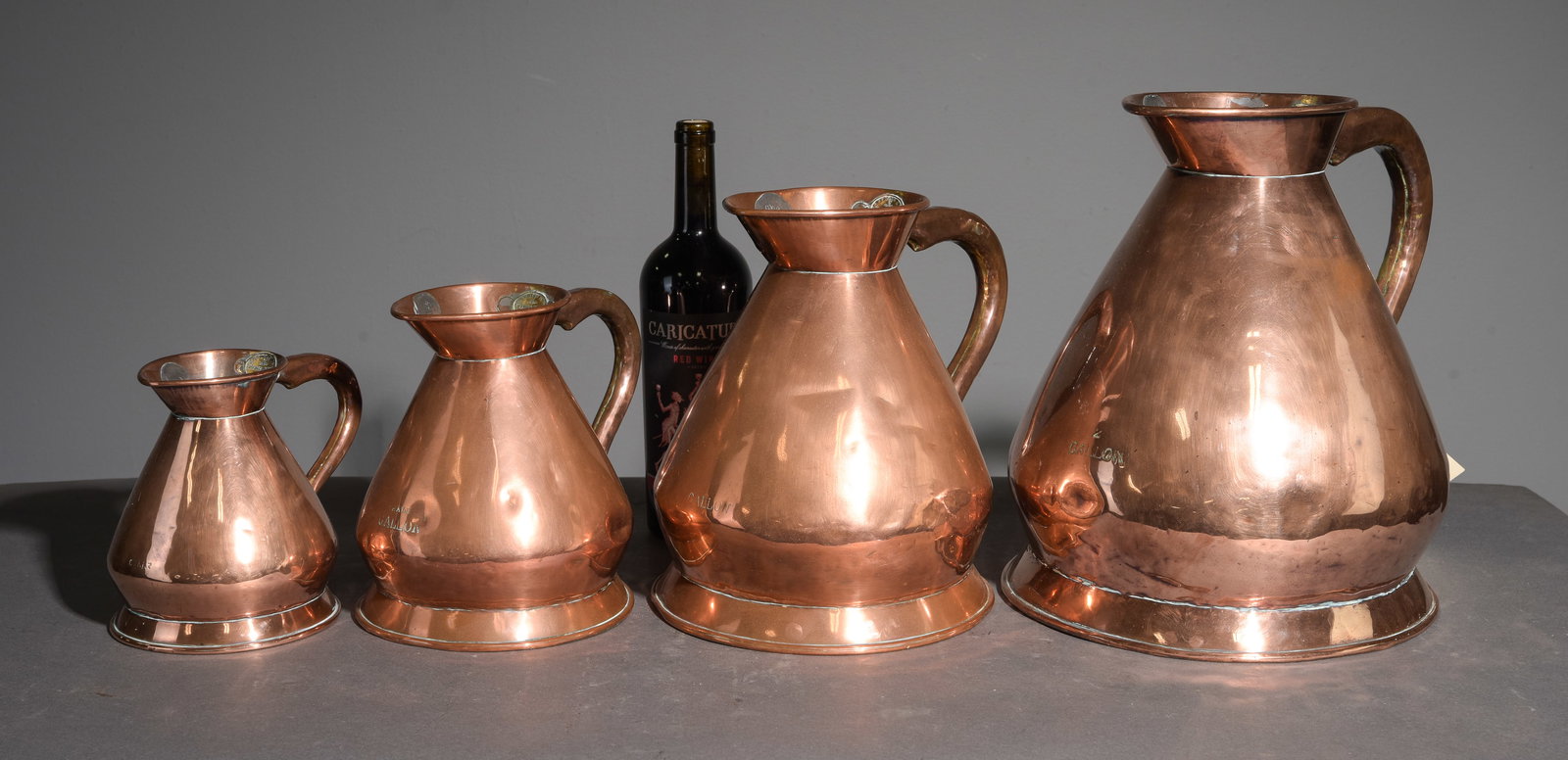 4 Polished Copper Graduated Measures (1 of 6)