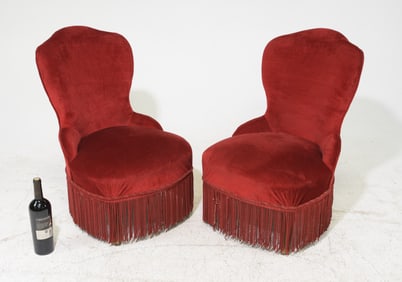 French Pair of Youth / Petite Crapeau Boudoire Chairs