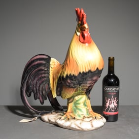 French Hand Painted Ceramic Rooster / Cockerel #1