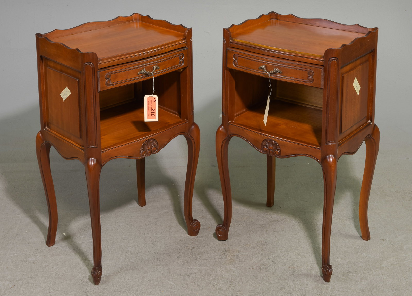 Pair Of Louis XV Style Oak Nightstands #2 (1 of 4)
