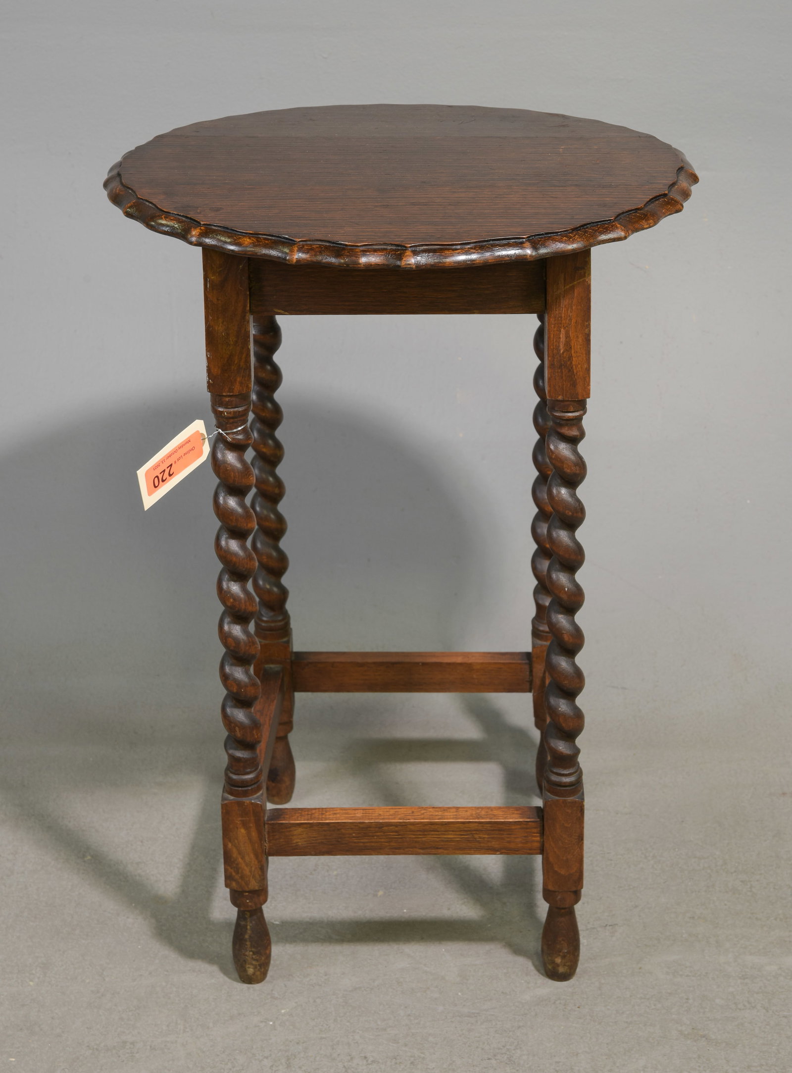 British Oak Barley Twist Round Occasional Table (1 of 3)