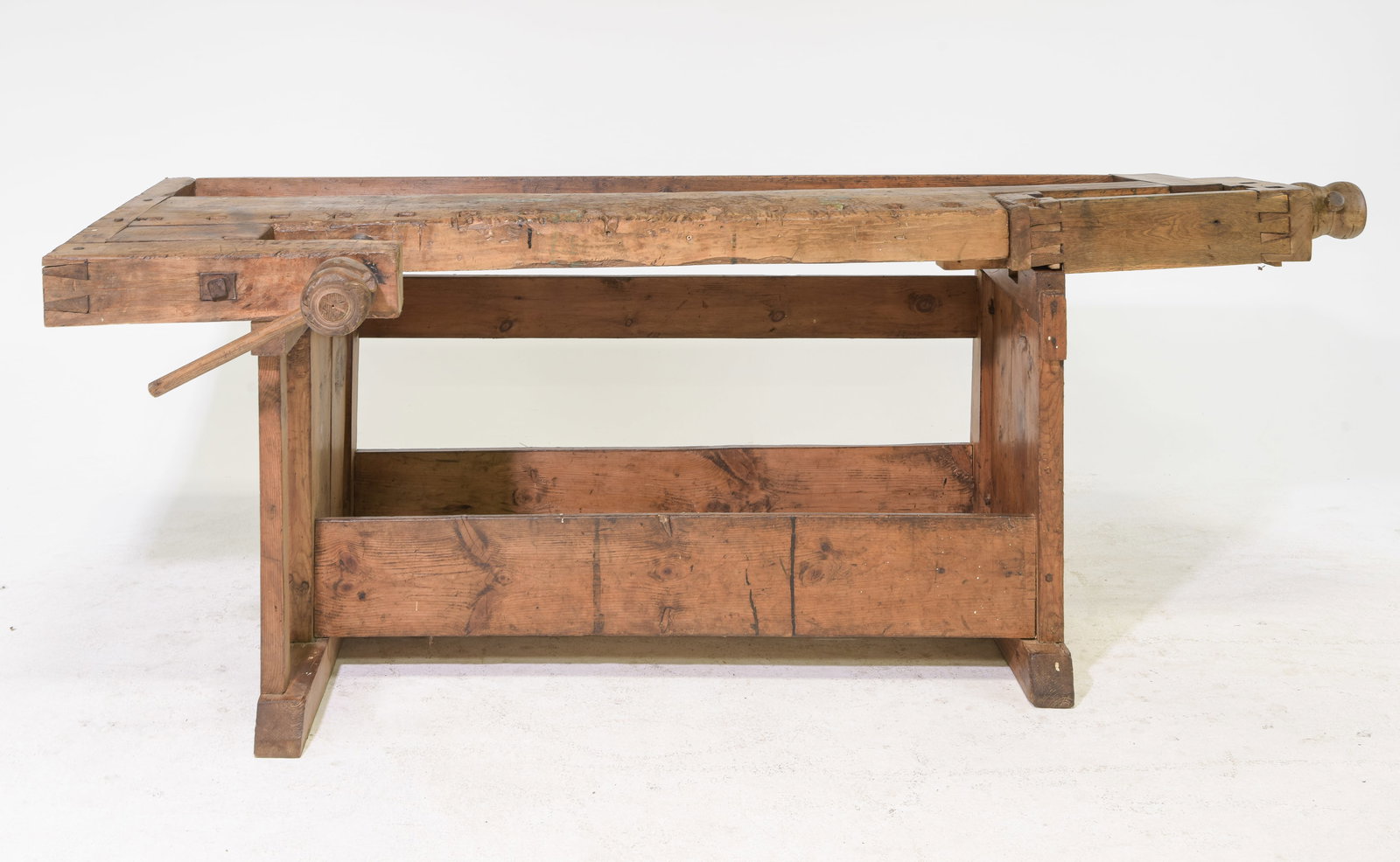 Rustic Oak Work Table with Vice (1 of 5)