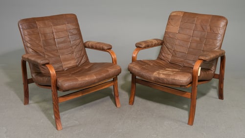 2 Mid Century Bentwood Lounge Chairs - Gote Mobler