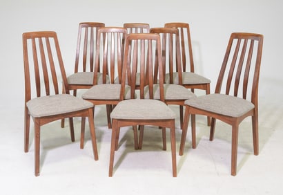 Set Of 8 Mid Century Modern High back Dining Chairs
