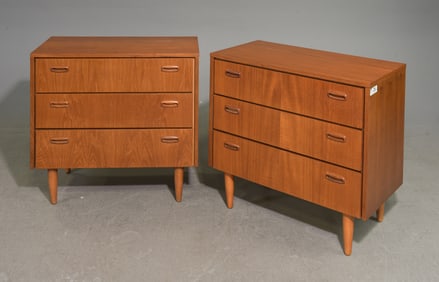 Pair Of Mid Century Modern 3 Drawer Chests