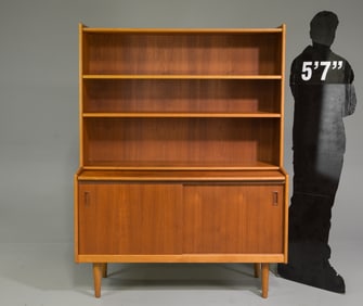 Scandinavian Mid Century Bookshelf with Pull Out