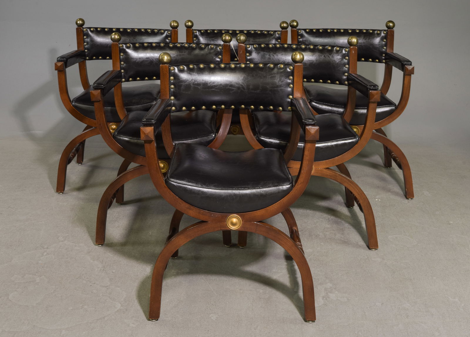 6 Spanish Style Leather Arm Chairs (1 of 5)